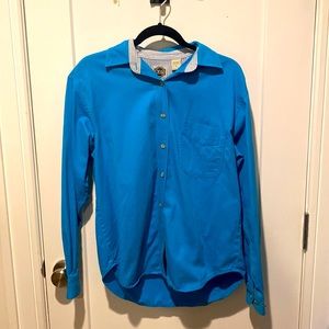 90s turquoise cotton button down shirt